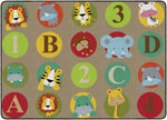 Flagship Carpets Abc And 123 Animals (light) (seats 30)  Educational Rug