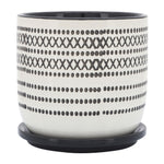Sagebrook Home 16400-04 Ceramic, 6" Planter With Saucer, Black