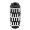 Sagebrook Home 16498-03 Resin, 14" Tribal Vase, Black/White