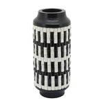 Sagebrook Home 16498-03 Resin, 14" Tribal Vase, Black/White