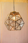 Kalalou NNL2456 Glass & Gold Metal Faceted Pendant