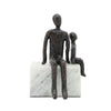 Sagebrook Home 16179 Metal, 10", Dad & Son Sitting Sculpture