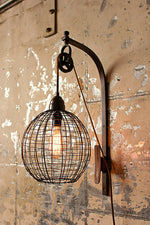 Kalalou NNL2449 Wire Sphere Wall Sconce with Pulley