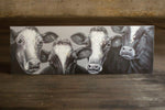 Kalalou CAR1062 Tapestry Oil Painting Black and White Four Cows