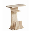 Benzara Wooden Table with Open Shelf and Magazine Rack, Light Brown