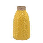 Sagebrook Home 13916-06 12" Chevron Vase, Yellow