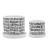 Sagebrook Home 15912-02 Set of 2 Tribal Planters With Saucer 6"/8", White