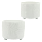 Sagebrook Home 15914-04 Set of 2 Swirl Footed Planters 10"/12", White