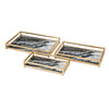 IMAX Worldwide Home Contrast Faux Marble Decorative Trays - Set of 3