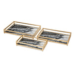 IMAX Worldwide Home Contrast Faux Marble Decorative Trays - Set of 3