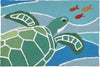 Jellybean Sea Turtle On Blue Waves Indoor & Outdoor Rug