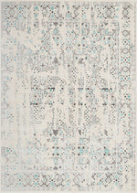 Nourison Silver Screen Transitional Ivory/Teal Area Rug