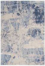 Nourison Sleek Textures Contemporary Blue/Cream Area Rug