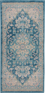 Nourison Tranquil Traditional Ivory/Turquoise Area Rug