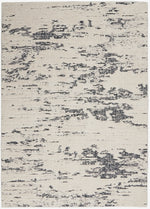 Nourison Textured Contemporary Contemporary Ivory Blue Area Rug