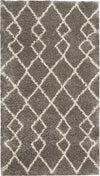 Nourison Geometric Shag Contemporary Silver Area Rug