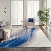 Nourison Tahoe Modern Contemporary Ivory Grey Blue Area Rug