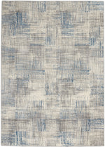 Nourison Solace Contemporary Ivory/Grey/Blue Area Rug