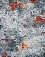 Nourison Artworks Contemporary Slate/Brick Area Rug