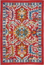 Nourison Passion Transitional Red Multi Colored Area Rug