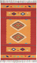 Nourison Baja Transitional Yellow/Red Area Rug