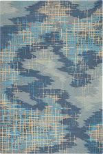 Nourison Symmetry Contemporary Blue/Beige Area Rug