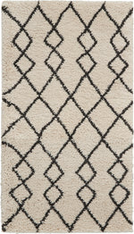 Nourison Geometric Shag Contemporary Ivory/Charcoal Area Rug