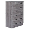 Better Home Products WC-7-GRY Cindy 7 Drawer Chest Wooden Dresser With Lock In Gray