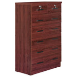 Better Home Products WC-7-MAH Cindy 7 Drawer Chest Wooden Dresser With Lock In Mahogany