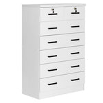 Better Home Products WC-7-WHT Cindy 7 Drawer Chest Wooden Dresser With Lock In White