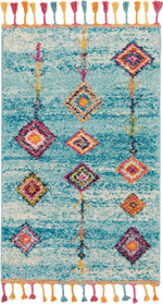 Nourison Moroccan Casbah Transitional Aqua Area Rug