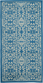 Nourison Jubilant Transitional Ivory/Blue Area Rug