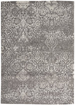 Nourison Damask Transitional Dark Grey Area Rug