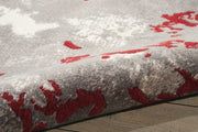 Nourison Tahoe Modern Contemporary Grey/Red Area Rug