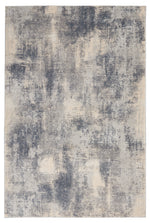 Nourison Rustic Textures Contemporary Blue/Ivory Area Rug